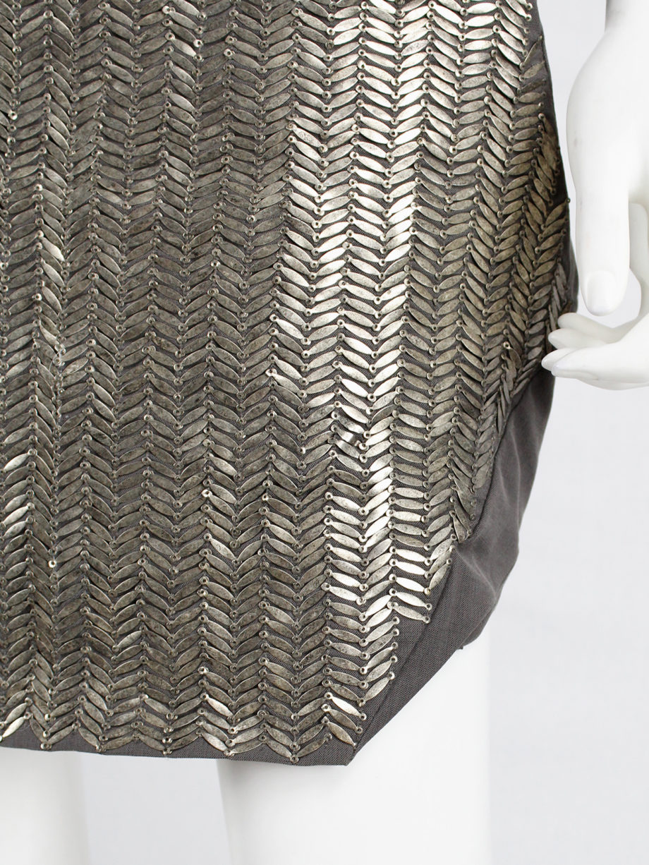 A.F. Vandevorst silver metal plated skirt with geometric design — spring 2011