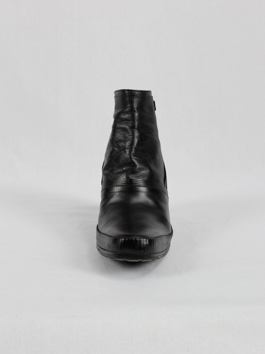 archive Lieve Van Gorp black cowboy ankle boots with curved heel 90s 1990s (15)