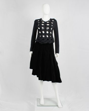 Comme des Garçons black woven jumper with holes — AD 2002