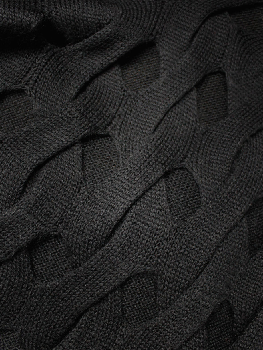 Comme des Garçons black woven jumper with holes — AD 2002