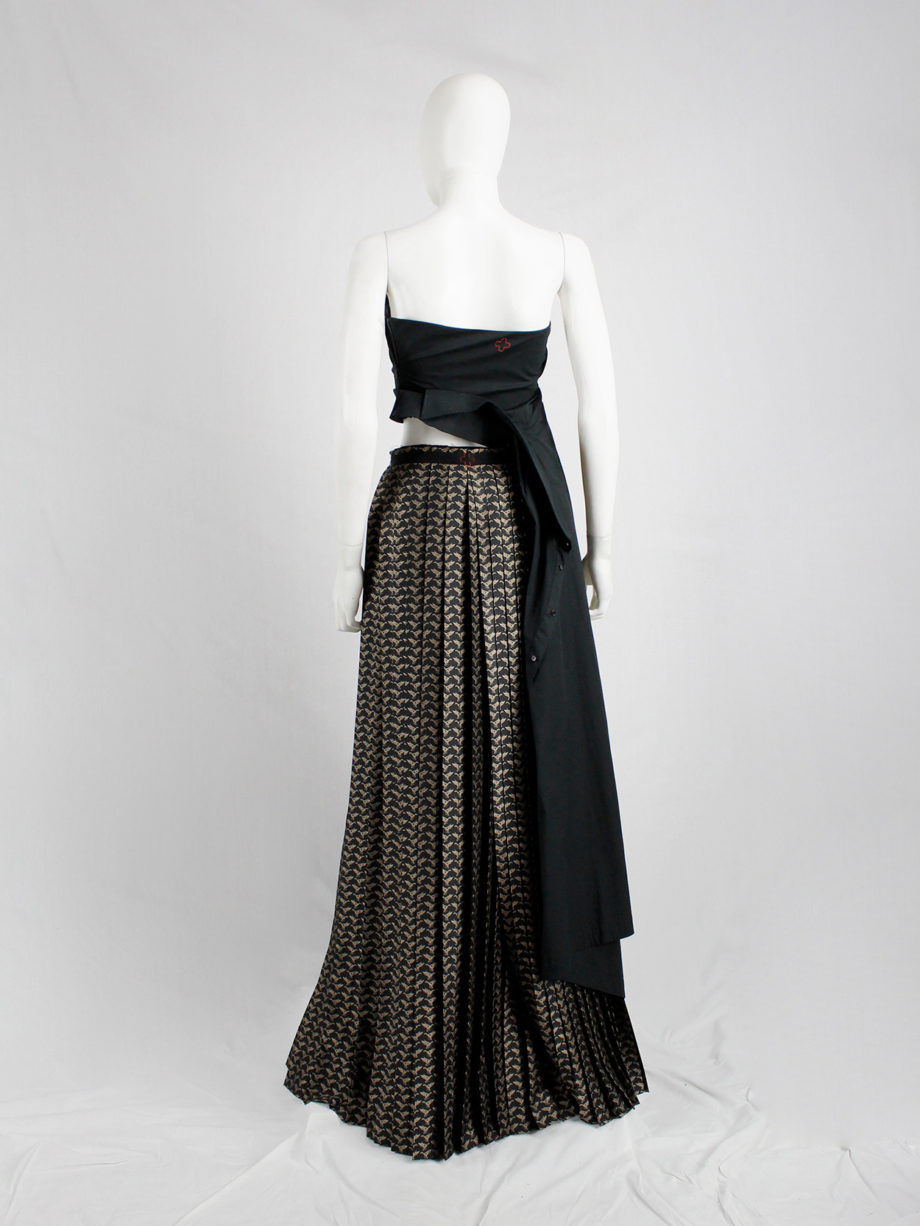 vintage Vandevorst black and gold skirt made of multiple pleated panels fall 2016 (15)