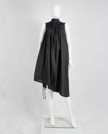 Ann Demeulemeester black gathered dress or top with fine pleats at the top — fall 2009