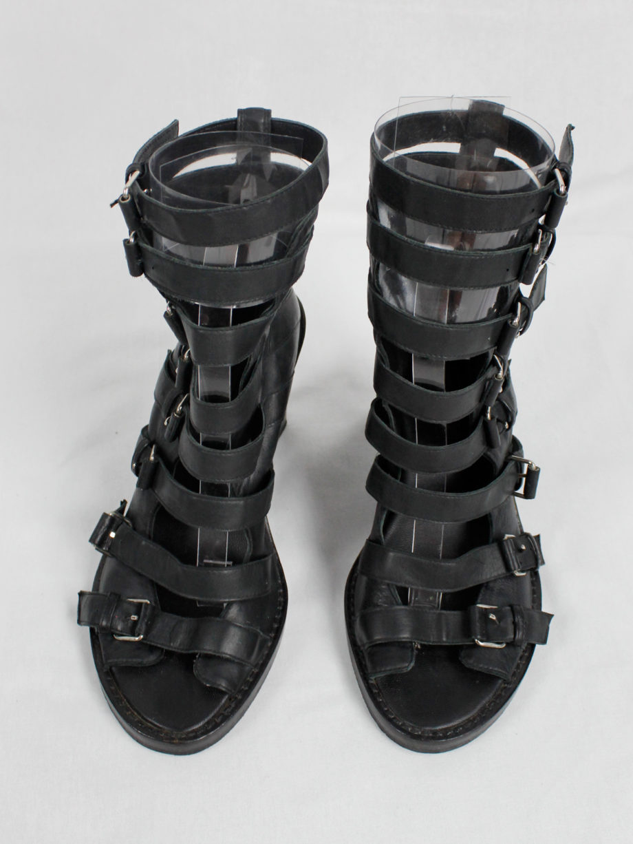 Ann Demeulemeester black wedge sandals with buckle belts Spring 2010 (17)