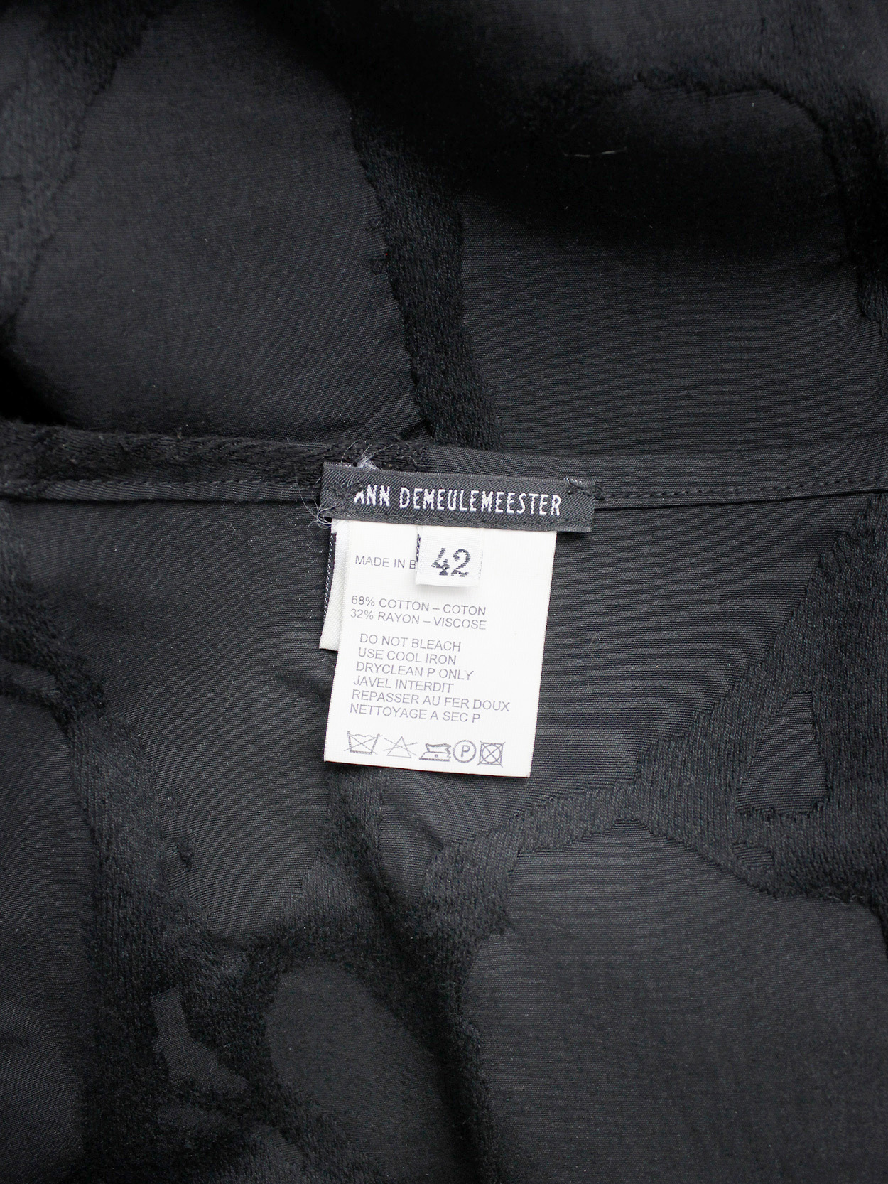 Ann Demeulemeester black maxi wrap skirt with netting pattern — spring ...