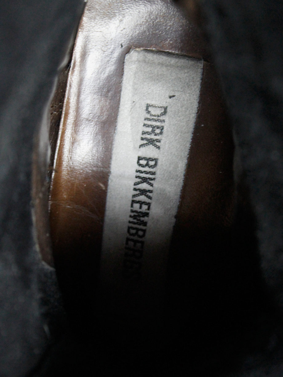 Dirk Bikkembergs black tall boots with laces through the metal heel 1990s 90s (1)