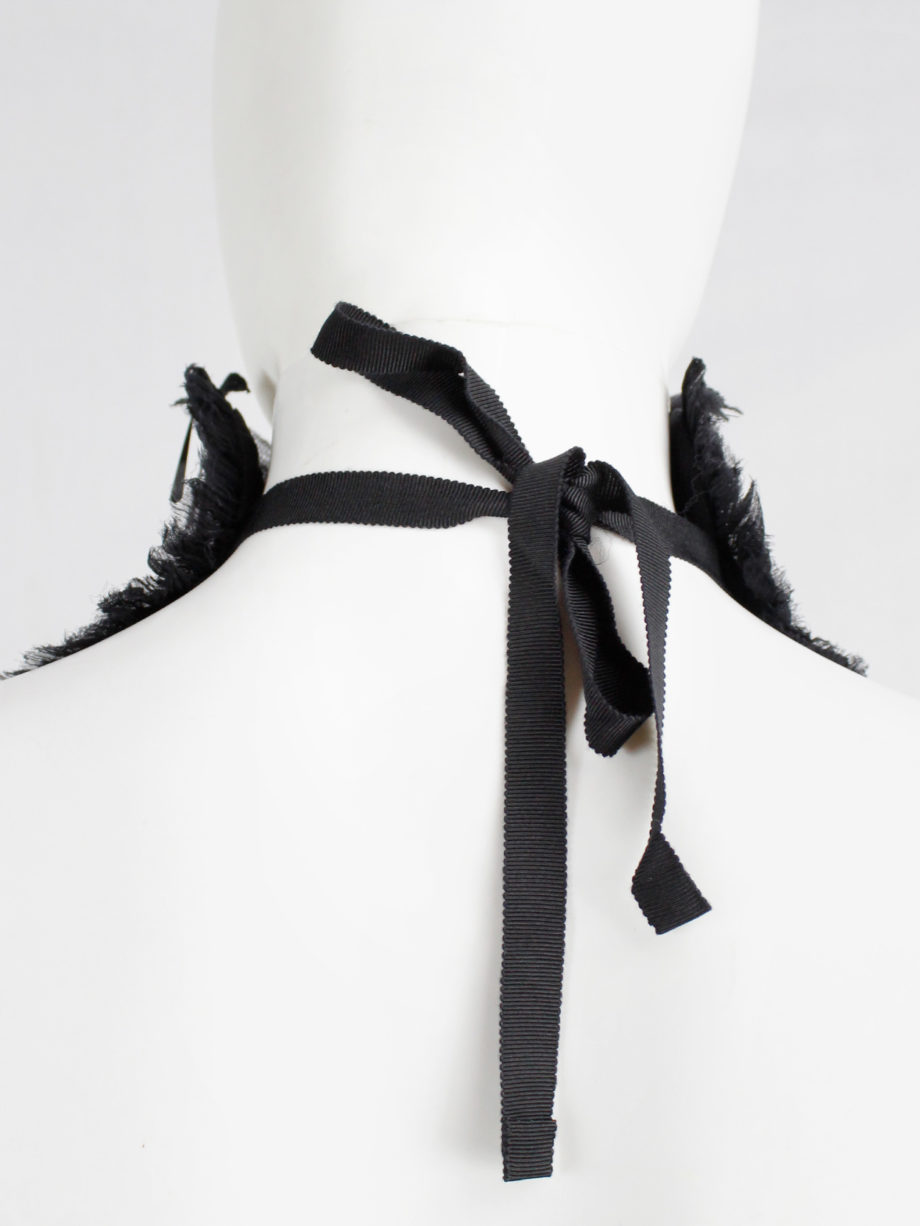 Dries Van Noten black beaded Edwardian collar with droplet sequins spring 2017 (8)