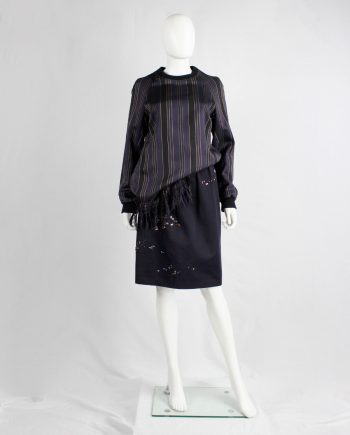 Dries Van Noten navy skirt with crystal night-scapes by James Reeves — spring 2012