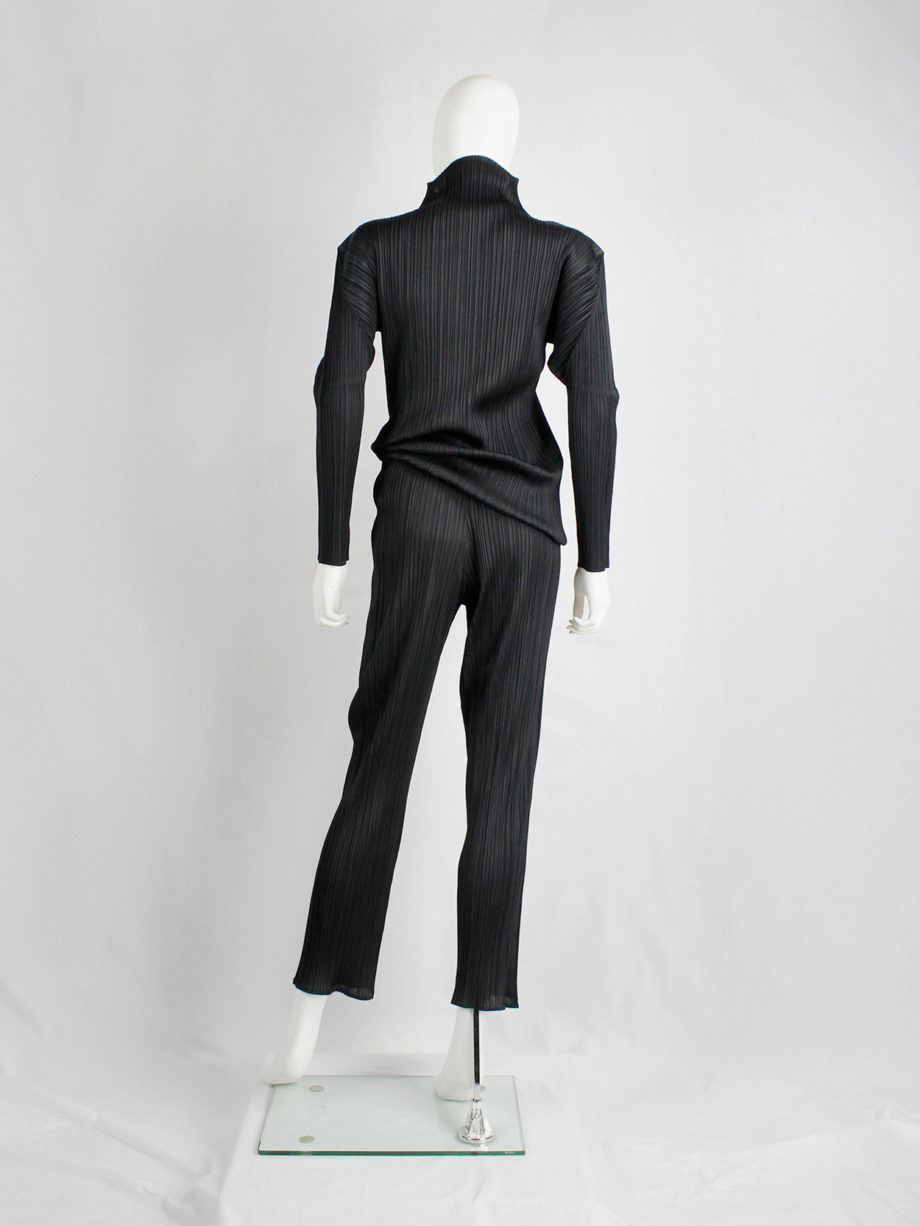 Issey Miyake Pleats Please black pleated trousers with cigarette legs (7)