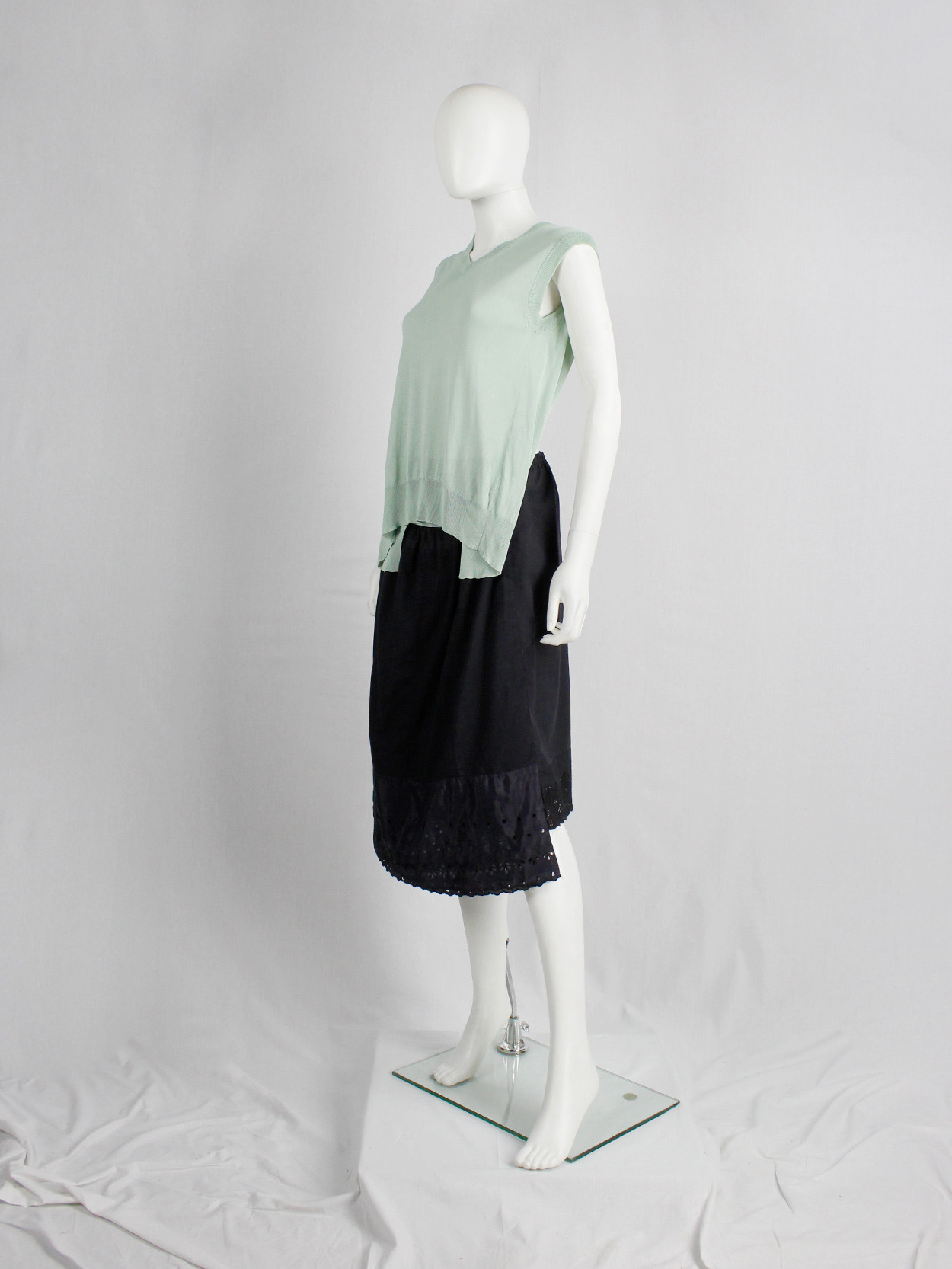 Maison Martin Margiela mint green backless top draped on the front of ...