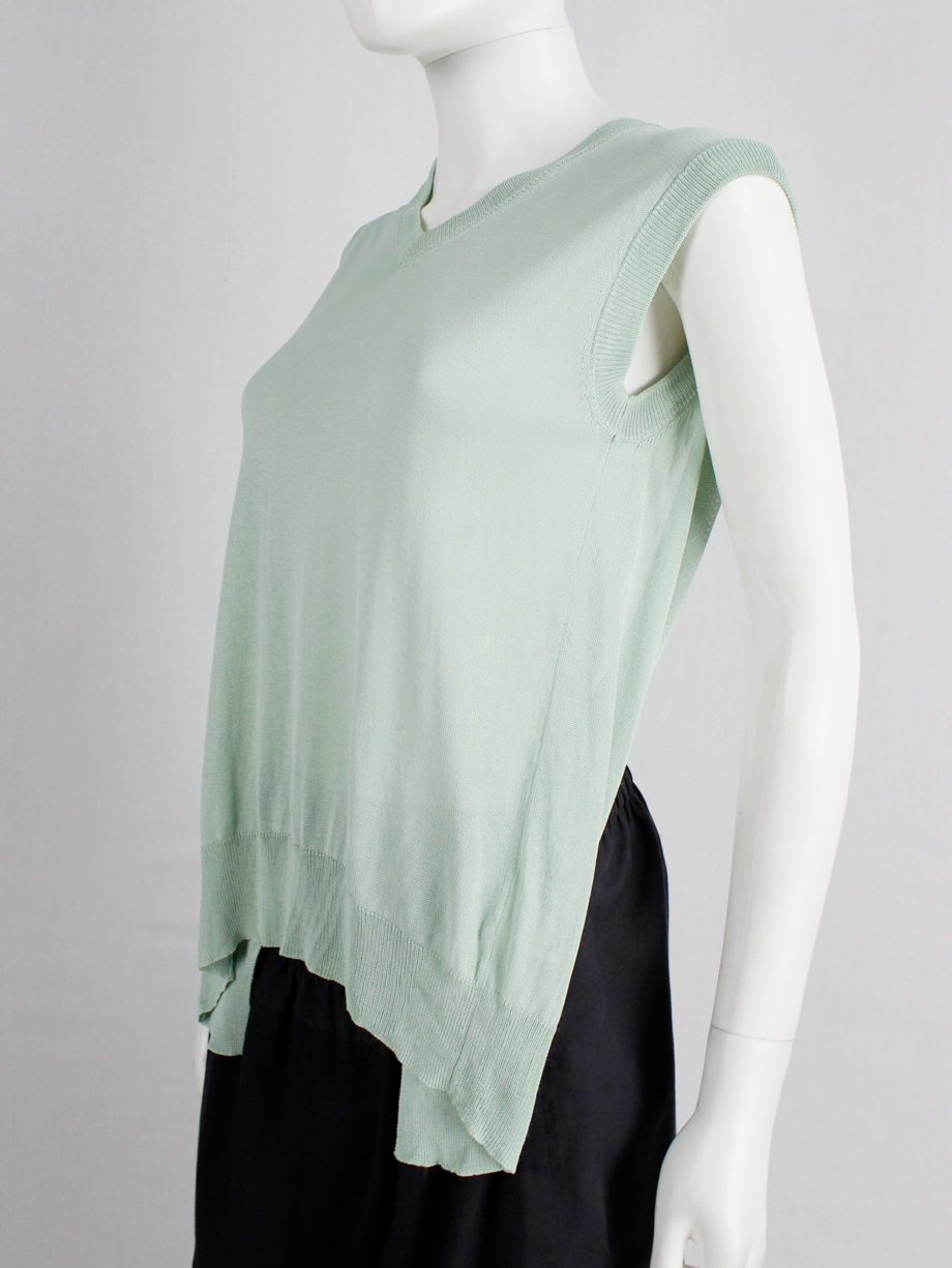 Maison Martin Margiela mint green backless top draped on the front of the body spring 2004 (12)