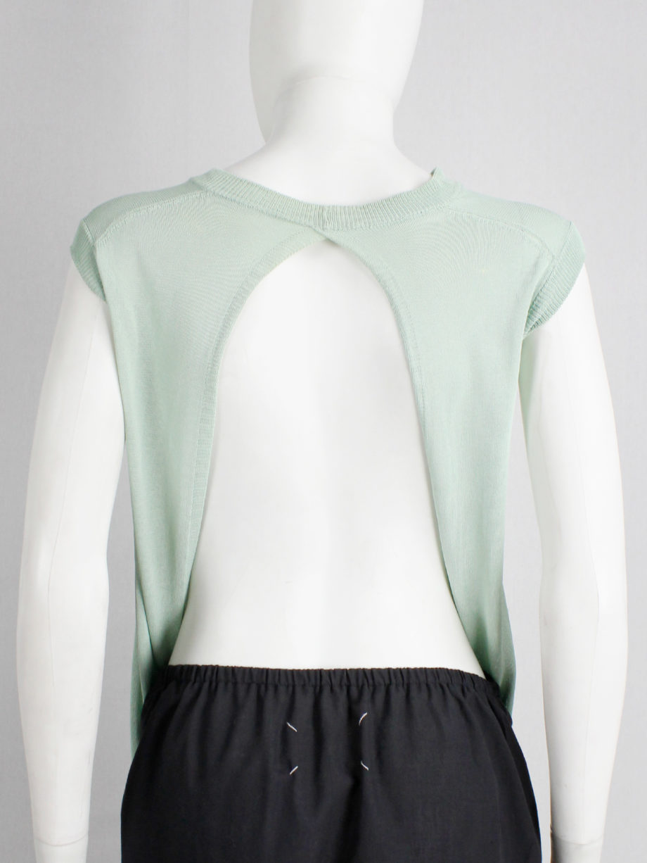 Maison Martin Margiela mint green backless top draped on the front of the body spring 2004 (13)