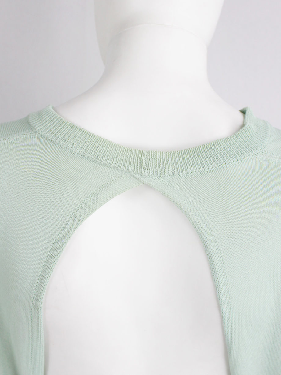Maison Martin Margiela mint green backless top draped on the front of the body — spring 2004
