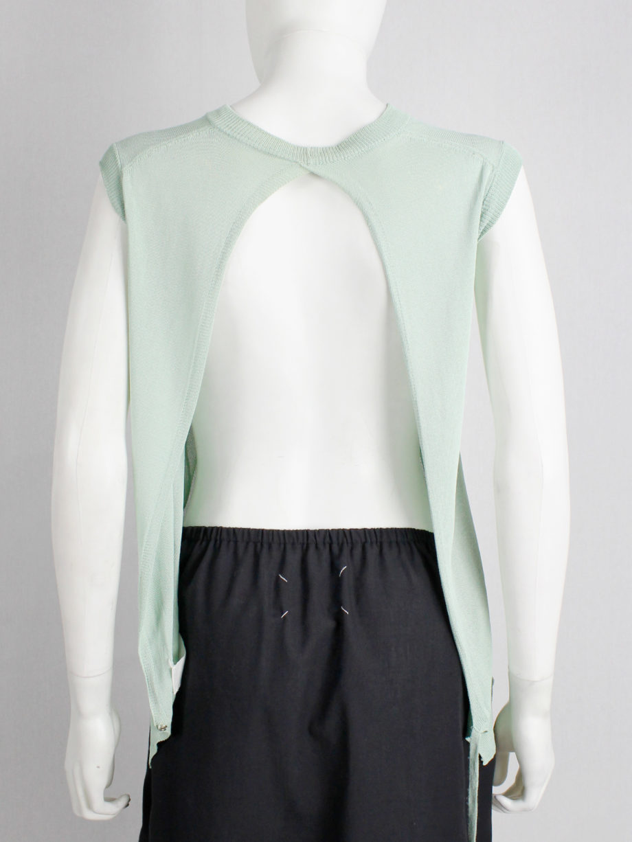 Maison Martin Margiela mint green backless top draped on the front of the body spring 2004 (16)