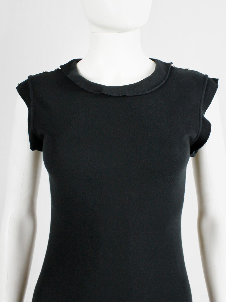 Maison Martin Margiela reproduction of a 1993 black dress with shoulder snap buttons — spring 1999