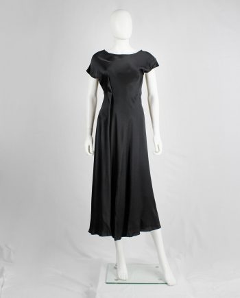Yohji Yamamoto Noir black asymmetric maxi dress with large outside darts