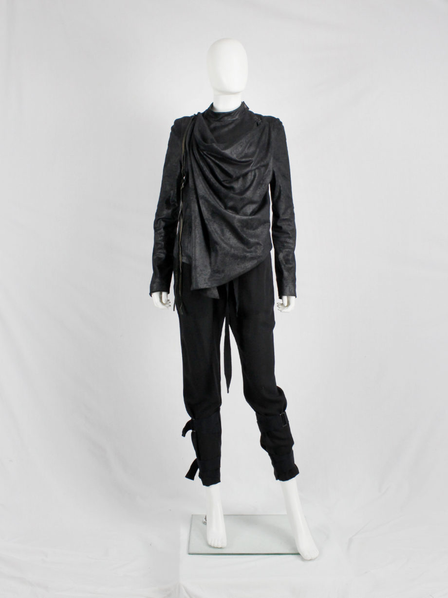 af Vandevorst black fencing jacket with front cowl drape fall 2010 (8)