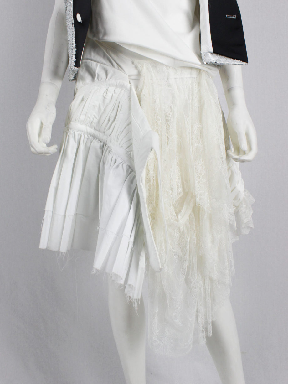 af Vandevorst white deconstructed skirt with boning and lace made of a wedding dress spring 2017 (11)