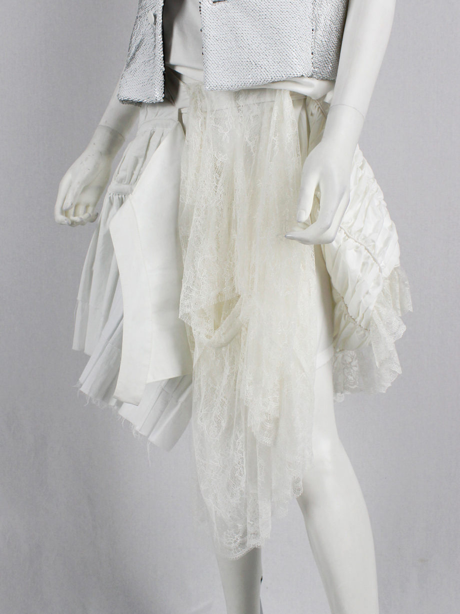 af Vandevorst white deconstructed skirt with boning and lace made of a wedding dress spring 2017 (14)