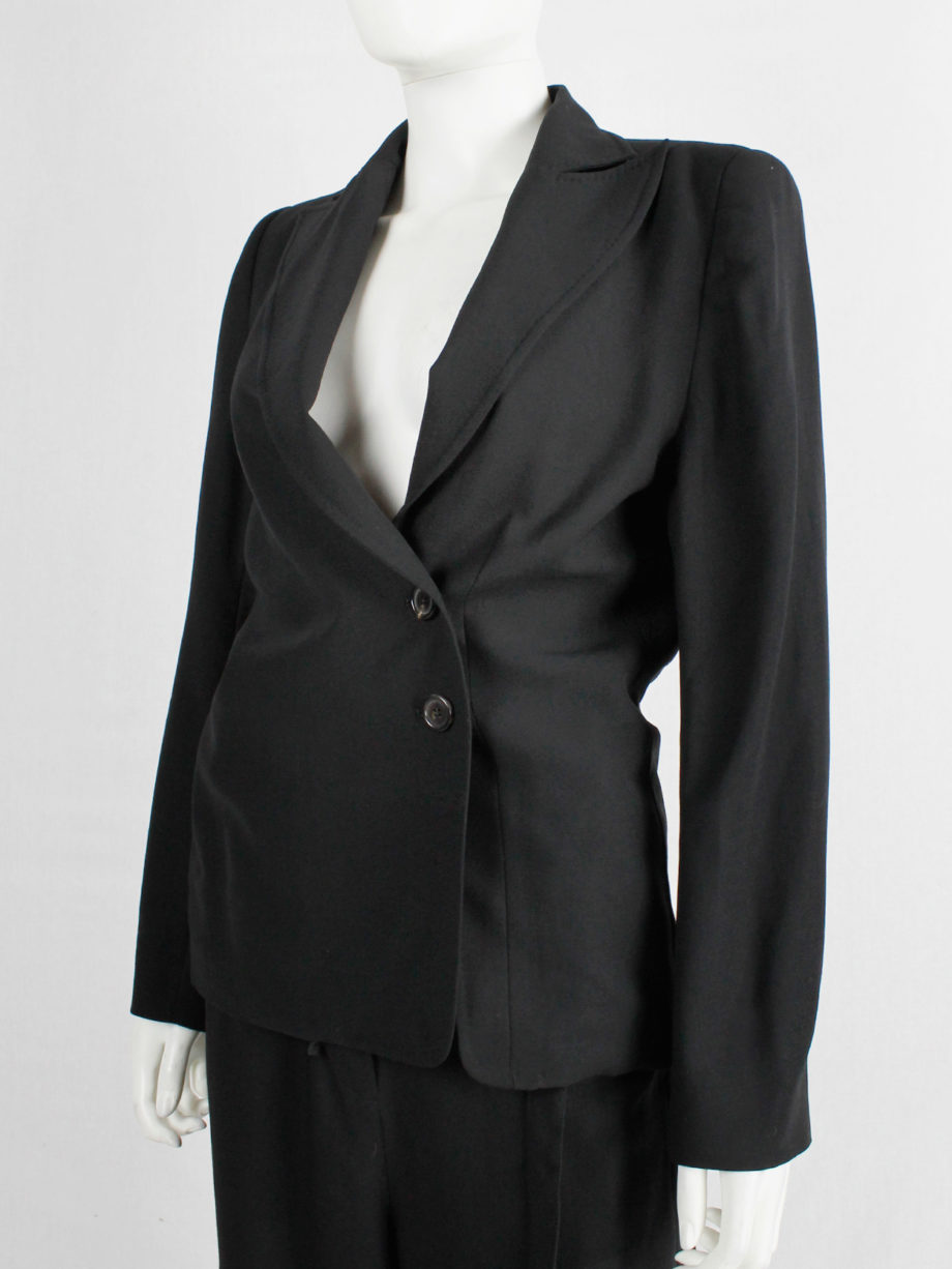 Ann Demeulemeester Blanche re-edition of a fall 1996 asymmetric black blazer (1)