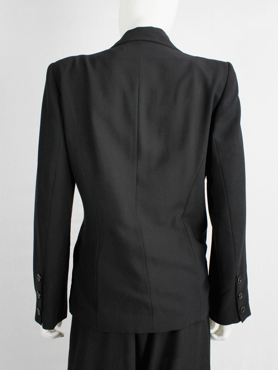 Ann Demeulemeester Blanche re-edition of a fall 1996 asymmetric black blazer (3)