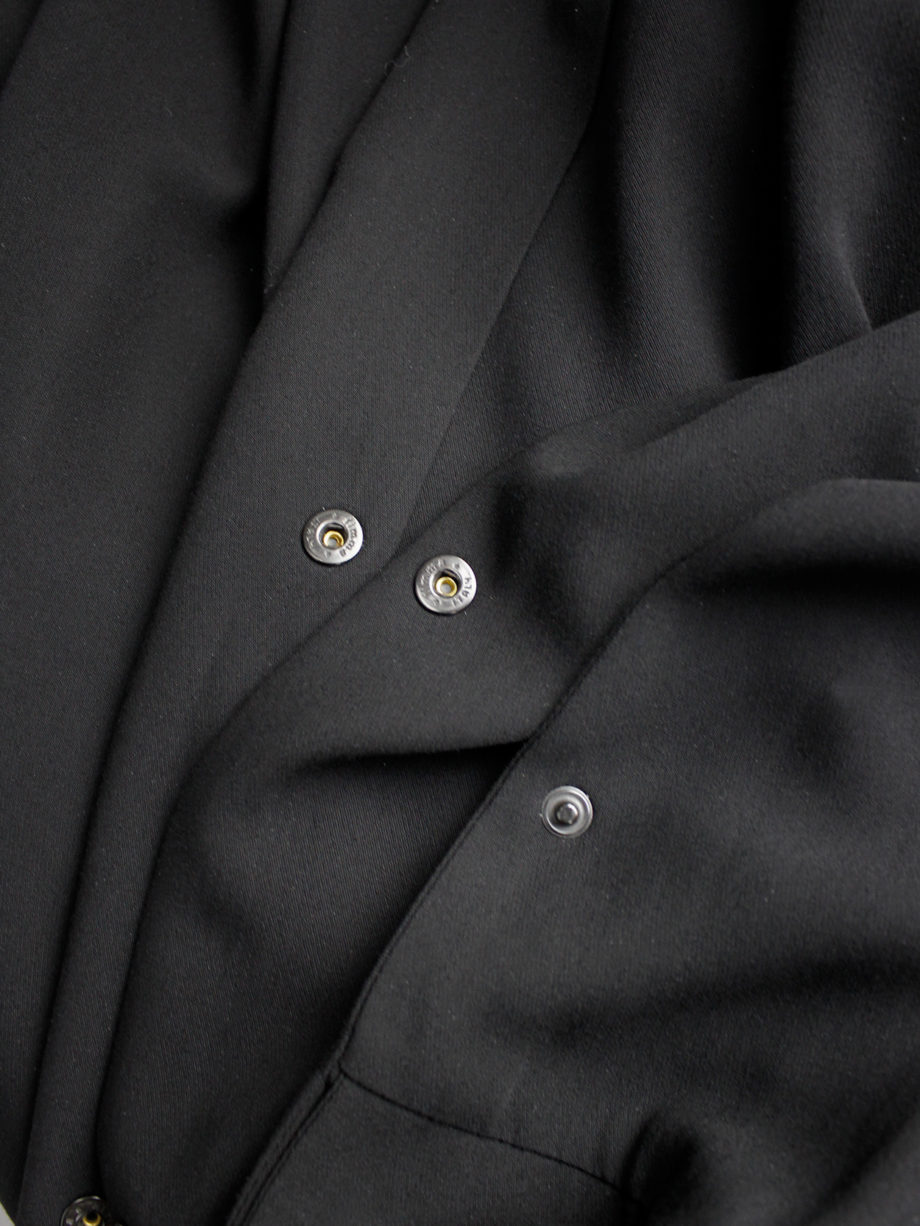 Ann Demeulemeester black asymmetric maxi dress with snap button sash spring 2013 (4)