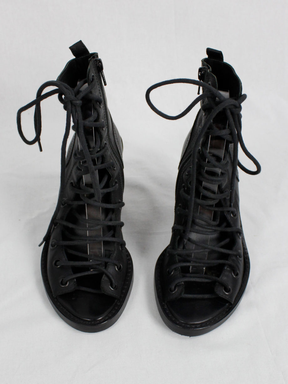 Ann Demeulemeester black high heeled sandals with corset lacing spring 2009 (16)