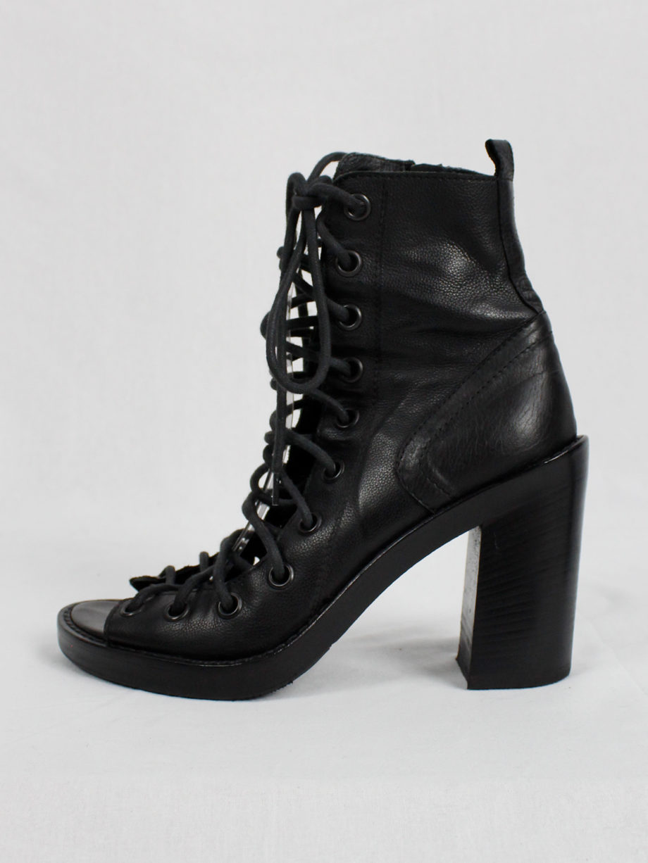 Ann Demeulemeester black high heeled sandals with corset lacing spring 2009 (4)