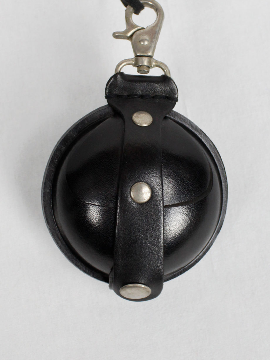Ann Demeulemeester black large leather coin pouch on a necklace 2000 (9)