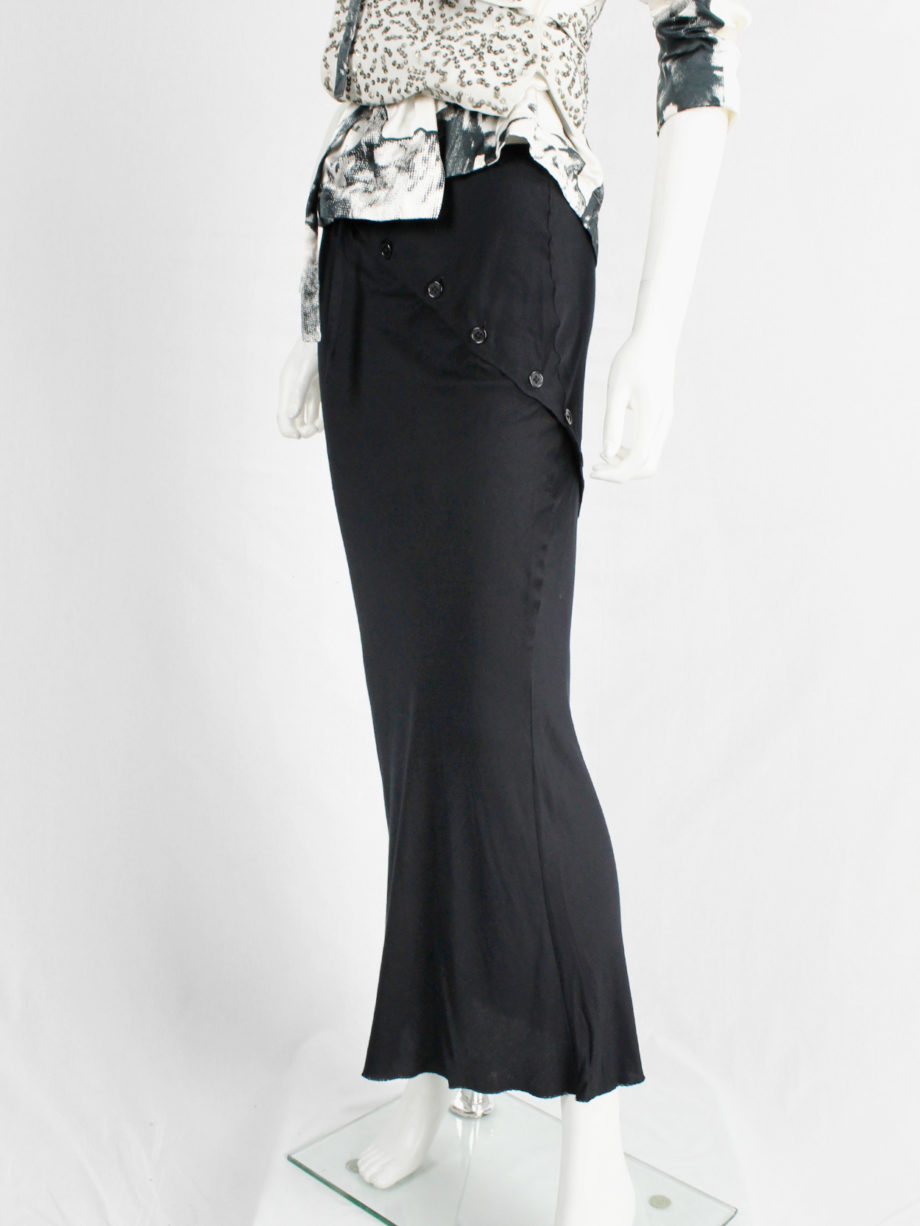 Ann Demeulemeester black maxi skirt with buttons twisting around it fall 2010 (5)