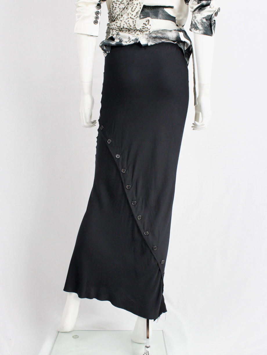 Ann Demeulemeester black maxi skirt with buttons twisting around it fall 2010 (8)