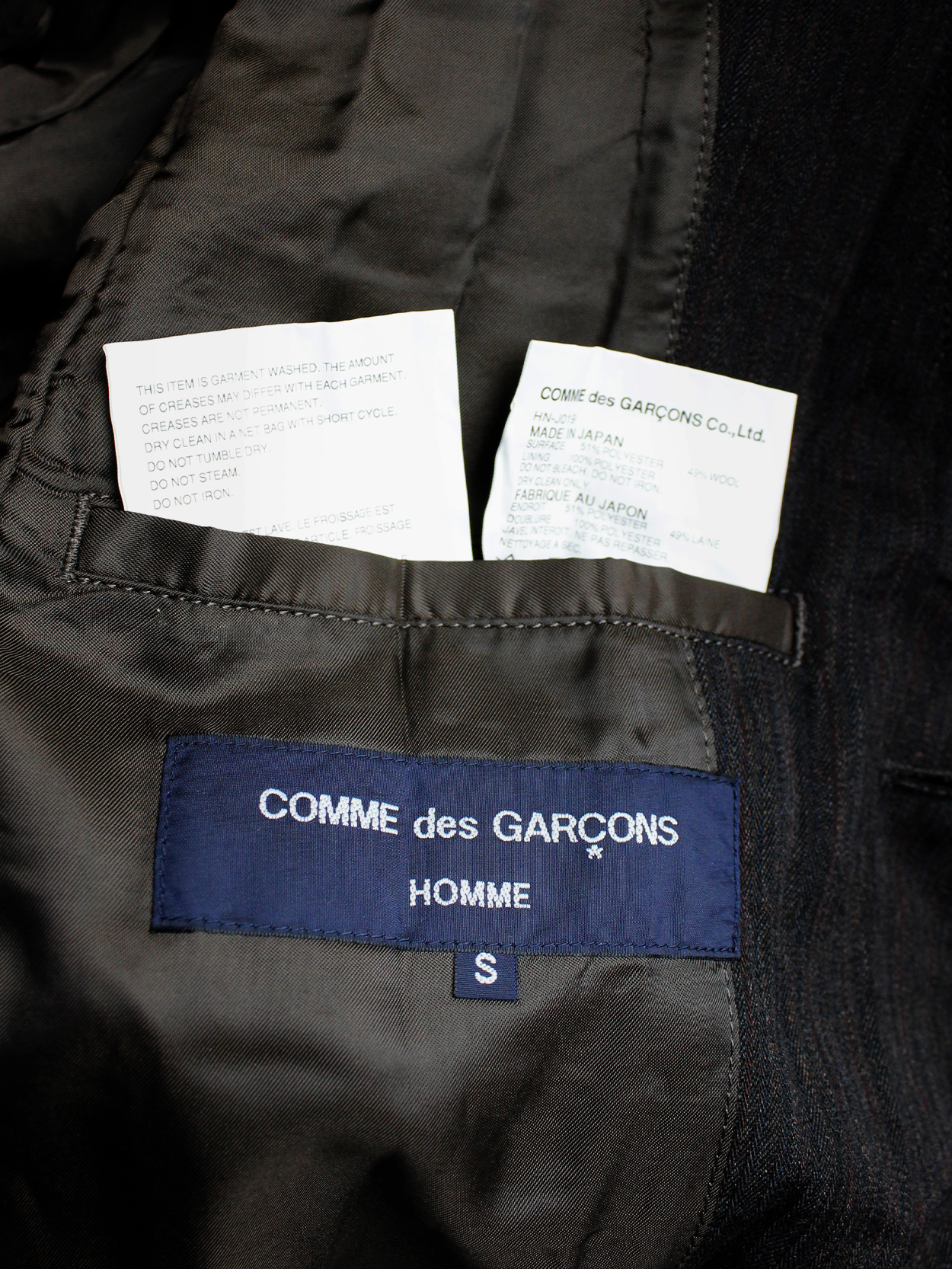 Comme des Garçons Homme brown blazer with pressed accordeon pleats — AD ...