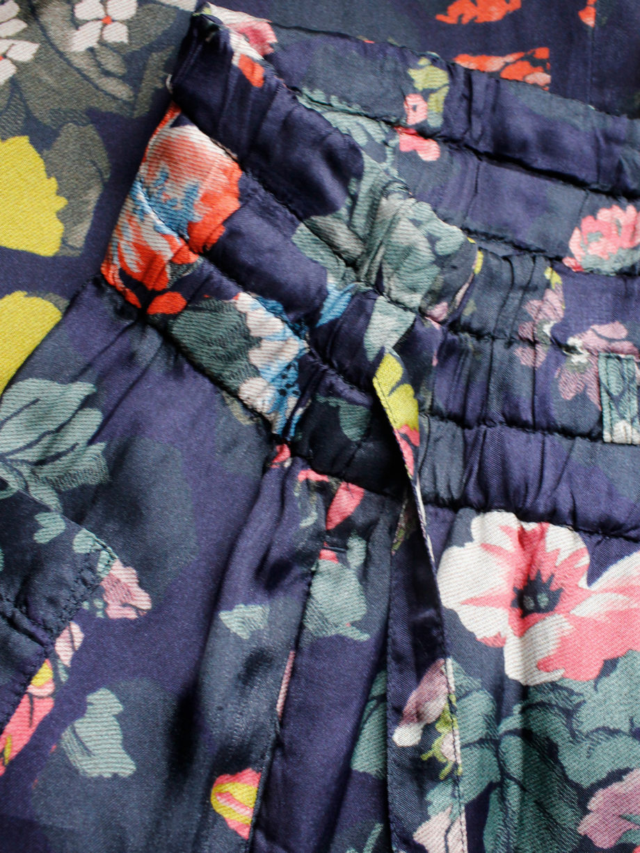 Dries Van Noten purple flowy trousers with colorful floral print spring 2014 (2)