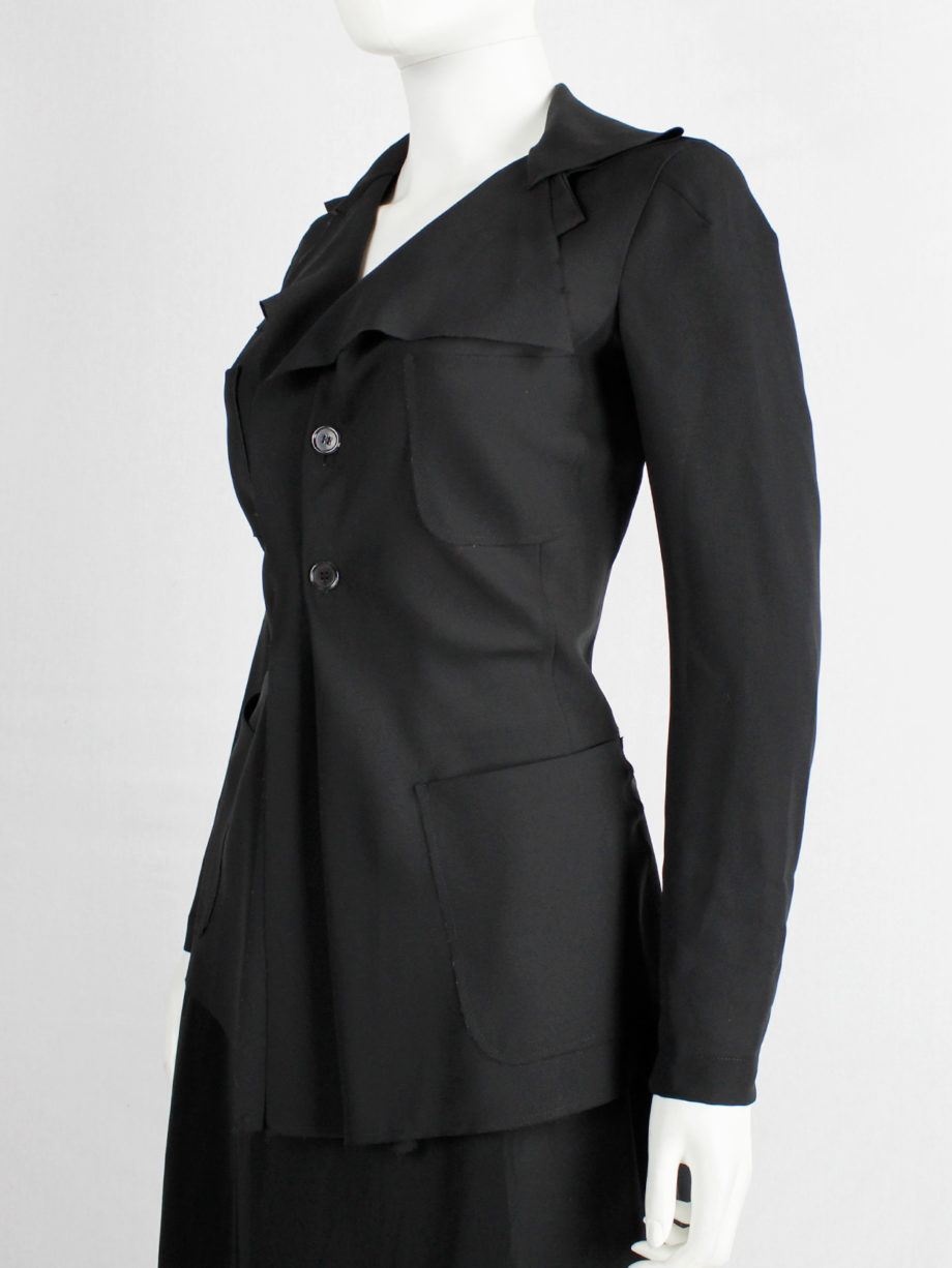 Junya Watanabe black lightweight blazer with folded front spring 2004 (12)