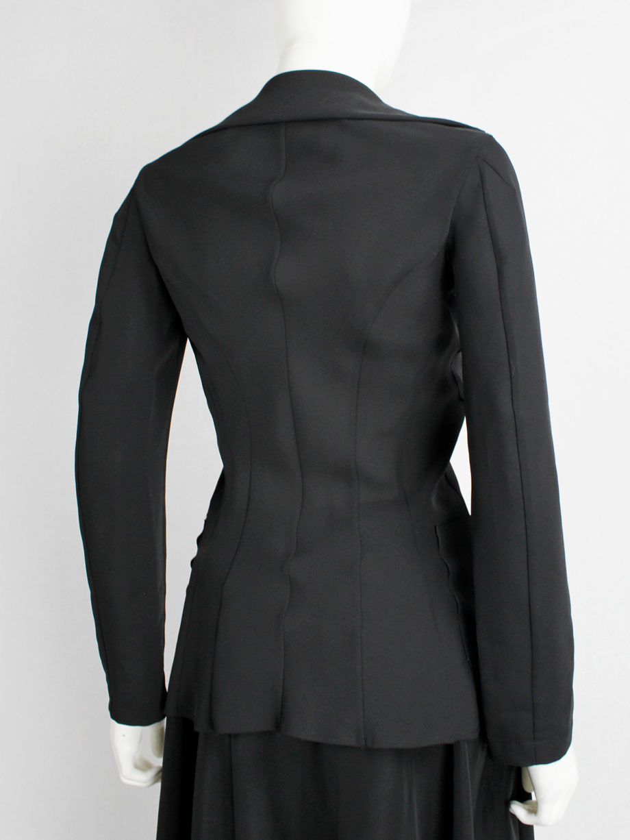 Junya Watanabe black lightweight blazer with folded front spring 2004 (18)