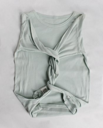 Maison Martin Margiela artisanal mint green top made of a jumper with twisted sleeves — ca 2004