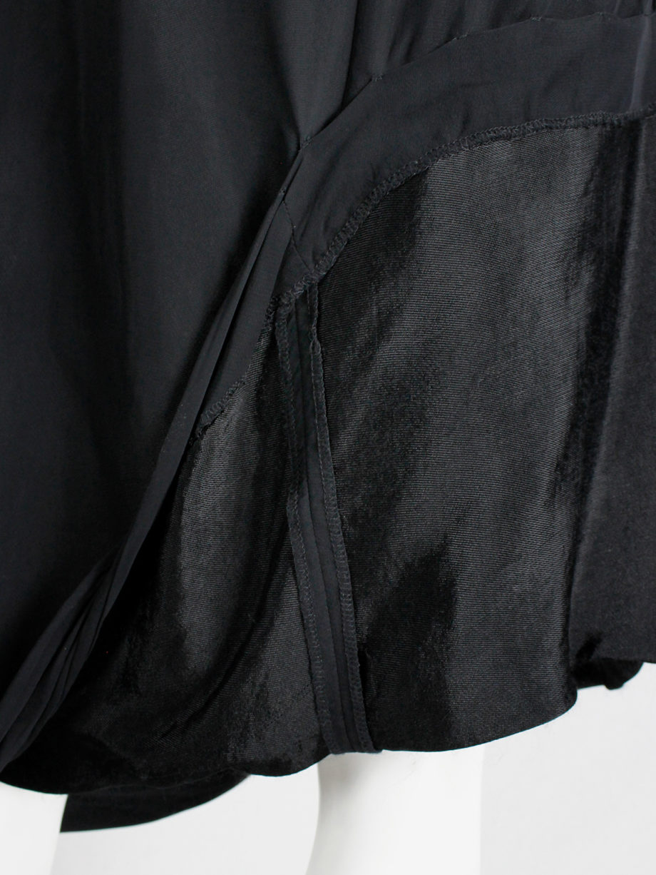 Maison Martin Margiela black partly lifted skirt with exposed lining — spring 2003