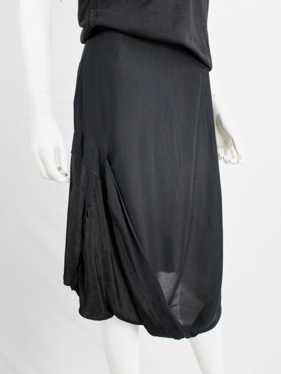 Maison Martin Margiela black partly lifted skirt with exposed lining — spring 2003