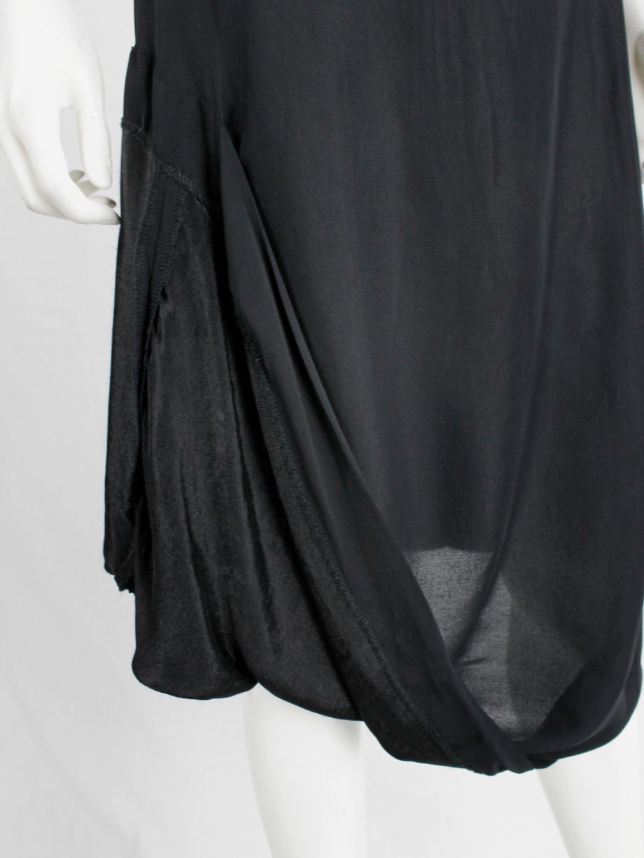 Maison Martin Margiela black partly lifted skirt with exposed lining spring 2003 (12)