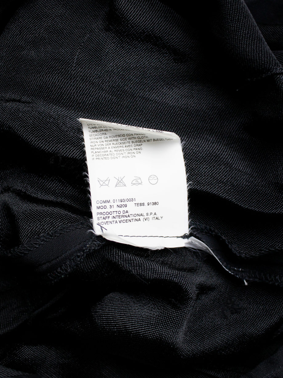 Maison Martin Margiela black partly lifted skirt with exposed lining spring 2003 (6)