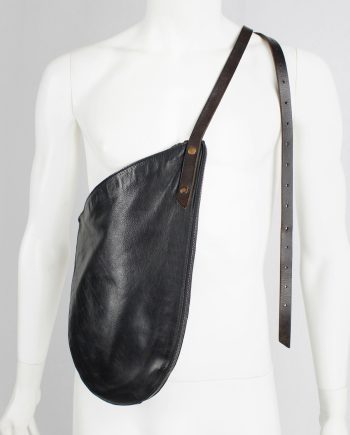 Nico Uytterhaegen black leather cross-body saddle bag