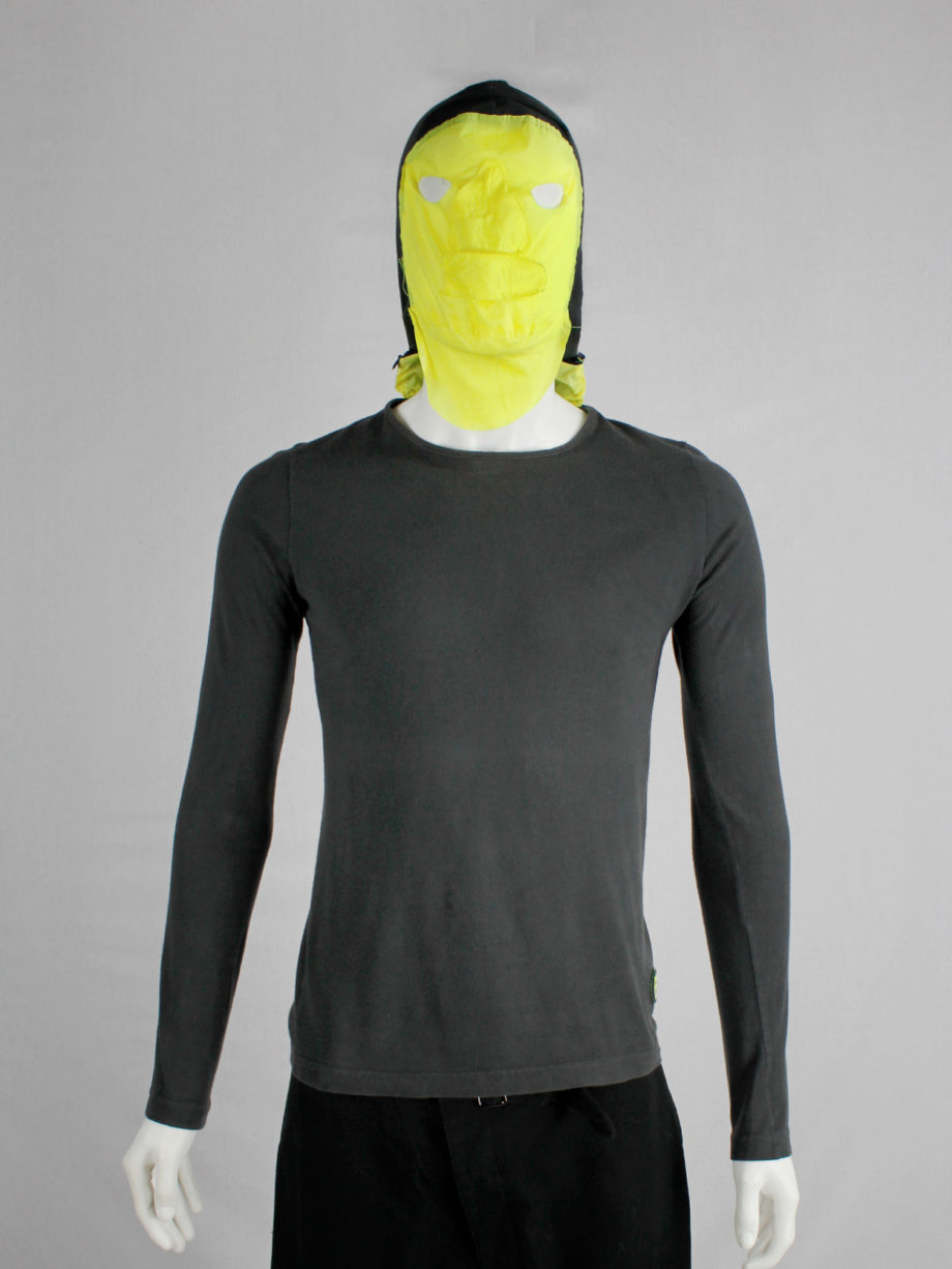 Walter Van Beirendonck Aestheticterrorists grey jumper with neon yellow mask spring 2002 (16)