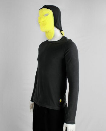 Walter Van Beirendonck Aestheticterrorists grey jumper with neon yellow mask — spring 2002
