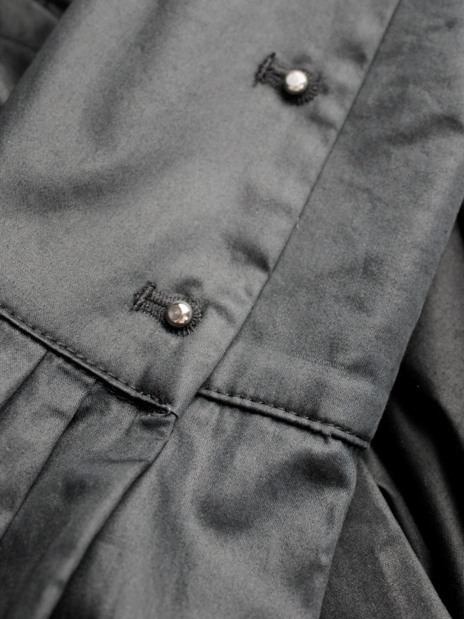 af Vandevorst black shirt with extra long cuffs and silver buttons fall 2012 (11)