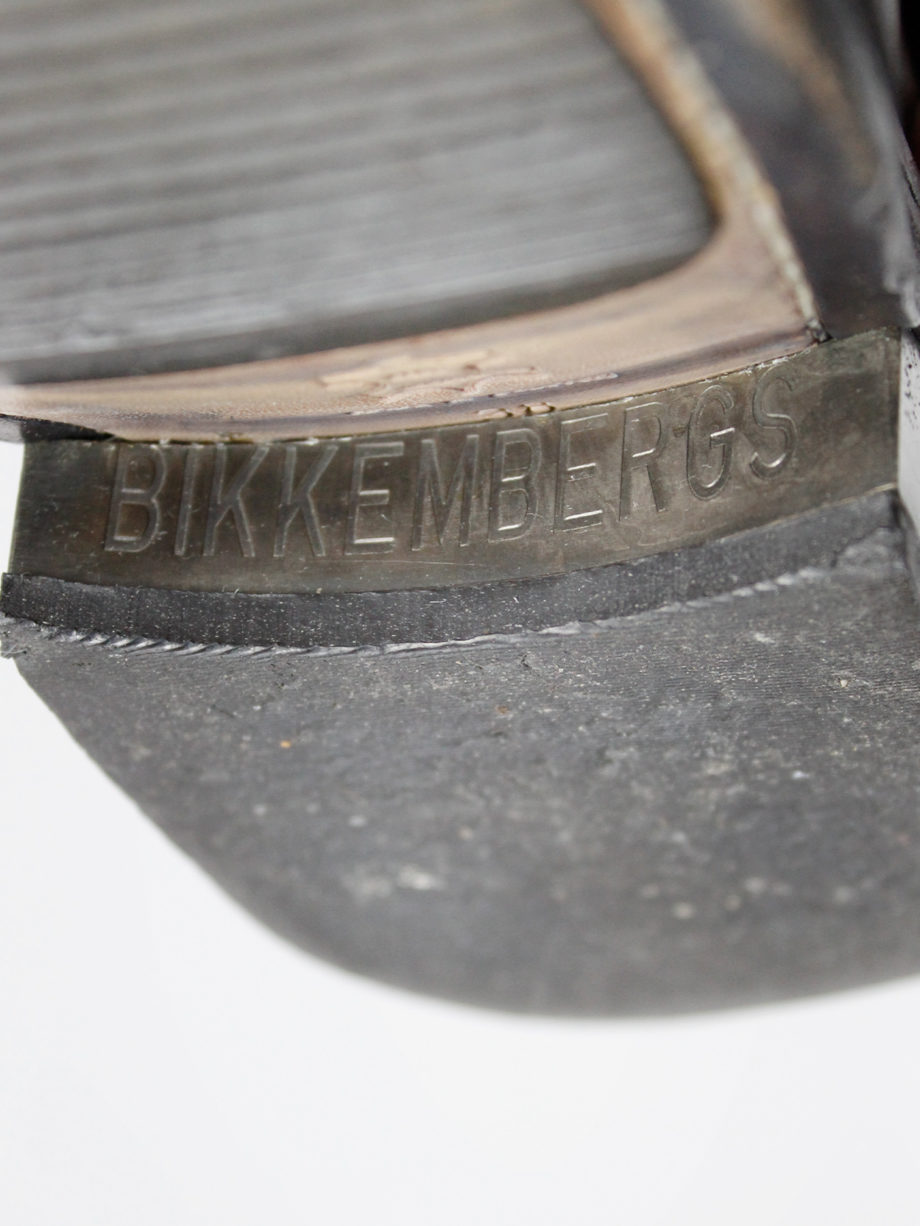 vintage Dirk Bikkembergs black tall boots with metal slit heel and metal pulls (12)