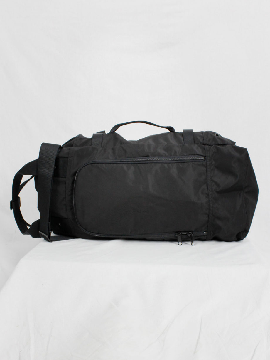 yohji yamamoto yACCS Pour Tous black duffle bag with utility straps 90s (4)