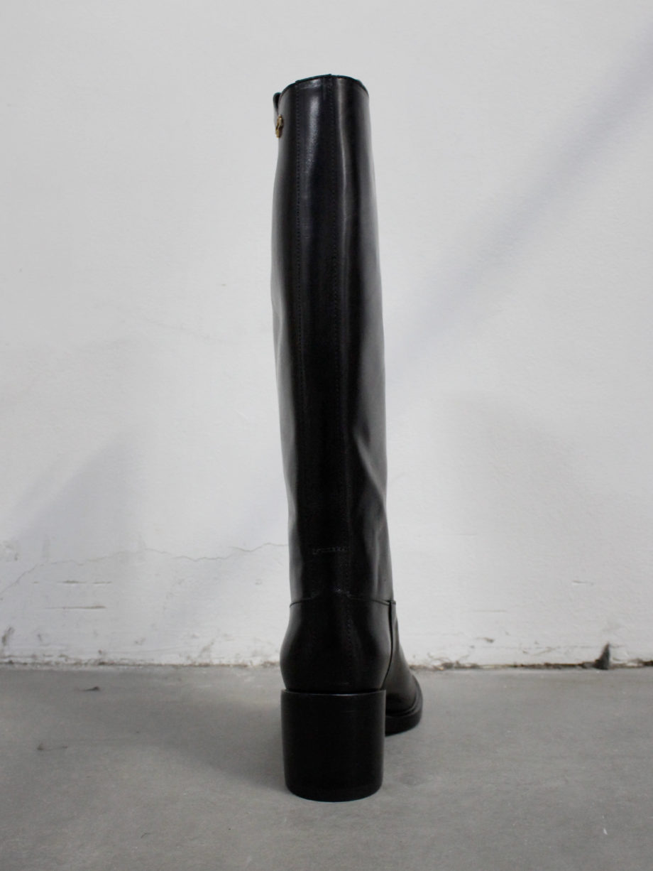 A.F. Vandevorst Black Beauty classic riding boots with brown diamond cross (8)