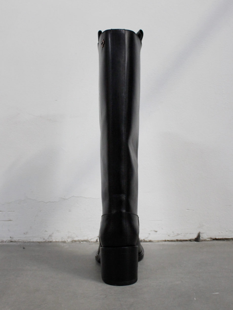A.F. Vandevorst Black Beauty classic riding boots with pink diamond cross (39) — pair 10/12