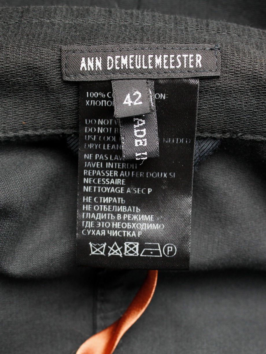 Ann Demeulemeester black cropped blazer with orange ribbon spring 2005 (5)