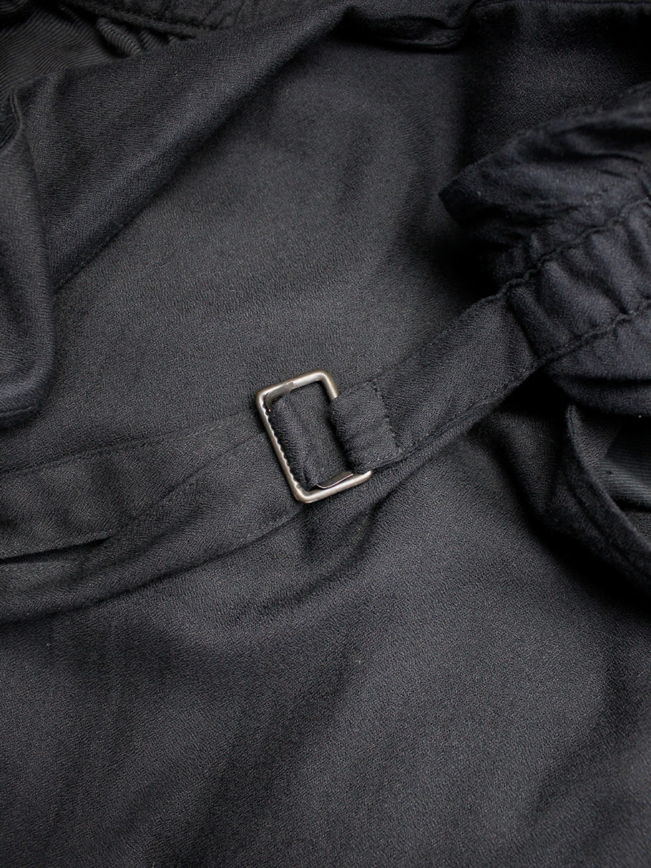 Ann Demeulemeester black midi-skirt with belt strap and paperbag waist spring 2003 (4)