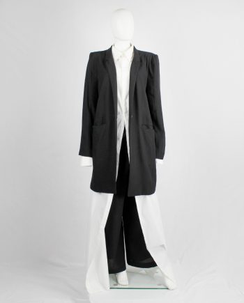 Ann Demeulemeester black oversized blazer with minimalist lapels — spring 2010